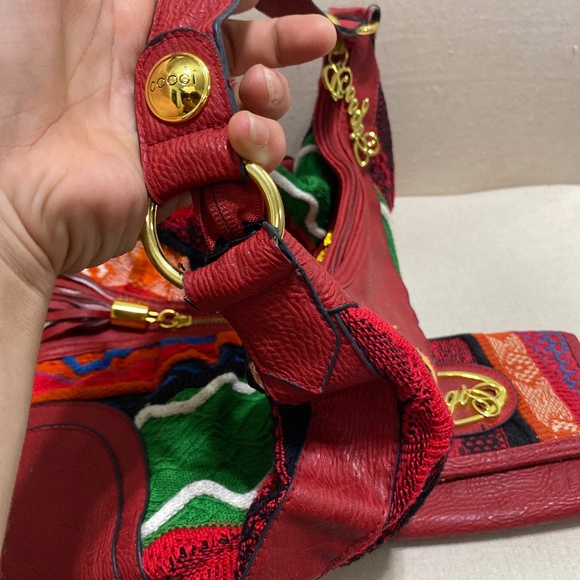 Vintage COOGI rare knitted red gold multicolor purse bag & wallet Hobo Shoulder - Picture 7 of 17